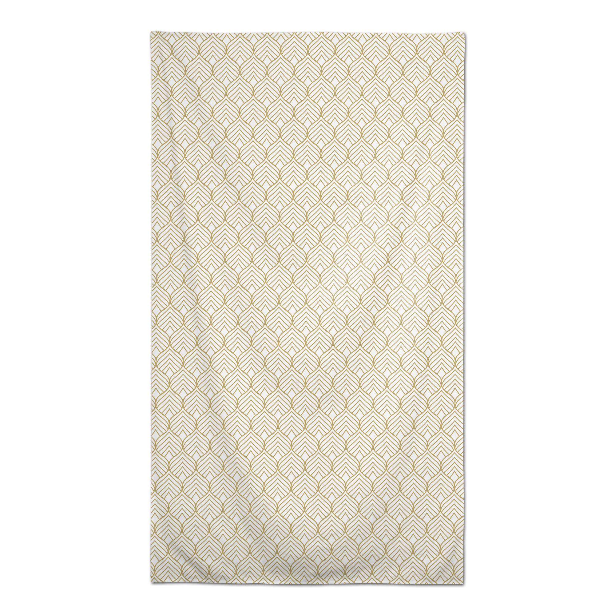 Gold Geometric Leaf Pattern Tablecloth